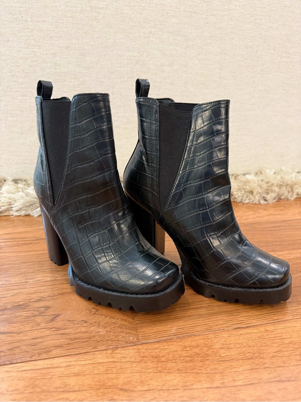 Steve Madden Faux Leather Platform Ankle Boots - Women